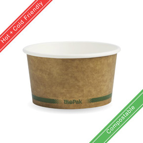 430ml / 12oz (116mm) Kraft Paper BioBowl 500/Carton BSCK-12-GS BioPak 430ml / 12oz (116mm) Kraft Paper BioBowl 500/Carton BSCK-12-GS BioPak