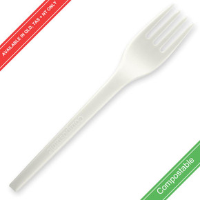 16.5cm / 6.5" PLA Fork 1000/Carton GD-6.5AF-B BioPak 16.5cm / 6.5" PLA Fork 1000/Carton GD-6.5AF-B BioPak