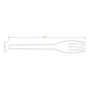 16.5cm / 6.5" PLA Fork 1000/Carton GD-6.5AF-B BioPak 16.5cm / 6.5" PLA Fork 1000/Carton GD-6.5AF-B BioPak
