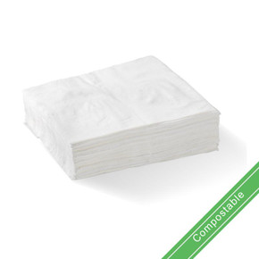 White - 1 Ply 1/4 Fold Lunch BioNapkin 3000/Carton L-LN1/4-1PW BioPak White - 1 Ply 1/4 Fold Lunch BioNapkin 3000/Carton L-LN1/4-1PW BioPak