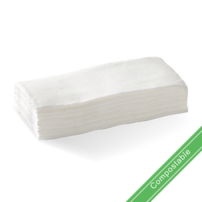 White - 2 Ply 1/8 Fold Quilted Dinner BioNapkin 1000/Carton