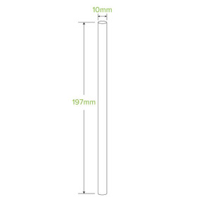 10mm Jumbo Red Stripe BioStraw 2500/Carton JP-PBS-10X197-RS BioPak