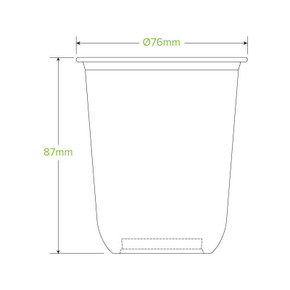 250ml (76mm) Clear Tumbler Biocup 1000/Carton Q-250 BioPak