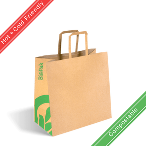 Small Flat Handle Kraft Paper Bags 250/Carton