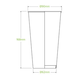 650ml / 22oz (90mm) Cold Paper BioCup 1000/Carton BCC-22 BioPak
