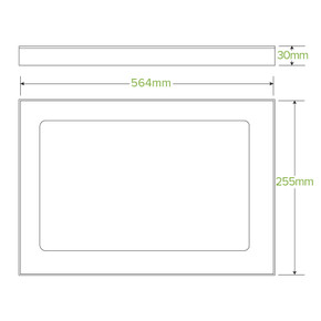 Large Bioboard Catering Tray PLA Window Lids 50/Carton