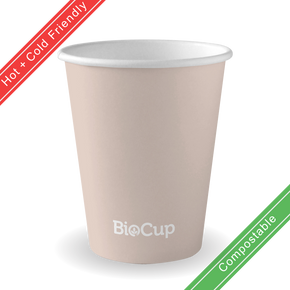 280ml / 8oz (80mm) Stone Aqueous Single Wall BioCup 1000/Carton