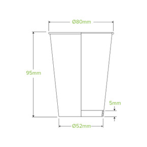 280ml / 8oz (80mm) Stone Aqueous Single Wall BioCup 1000/Carton