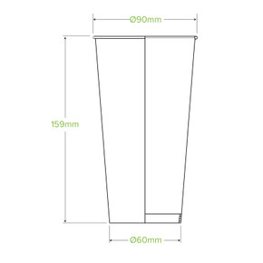 600ml / 20oz (90mm) Green Cold Paper BioCup 1000/Carton