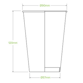 420ml / 14oz (90mm) Green Cold Paper BioCup 1000/Carton BCC-14-G BioPak