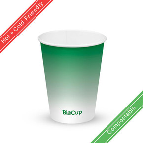 390ml / 12oz (90mm) Green Cold Paper BioCup 1000/Carton BCC-12-G BioPak