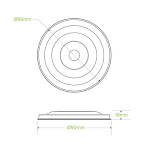 90mm Cold Paper BioCup Sugarcane Flat Lid 1000/Carton