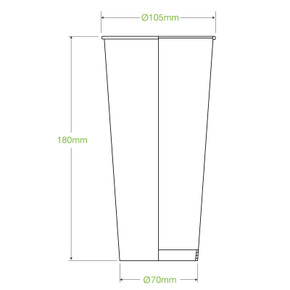 960ml / 32oz (105mm) Green Cold Paper BioCup 500/Carton