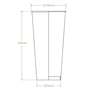 960ml / 32oz (105mm) Green Cold Paper BioCup 500/Carton BCC-32-G BioPak 960ml / 32oz (105mm) Green Cold Paper BioCup 500/Carton BCC-32-G BioPak