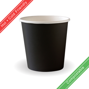 120ml / 4oz (63mm) Black Aqueous Single Wall BioCup 2000/Carton