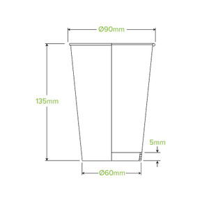 510ml / 16oz (90mm) Leaf Single Wall BioCup 1000/Carton BC-16 BioPak