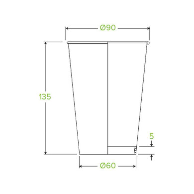 510ml / 16oz (90mm) Single Wall Art Series BioCup 1000/Carton BC-16-ART SERIES BioPak
