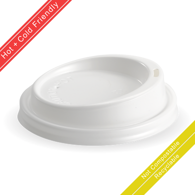 90mm White PS Lid for 8(90mm) 12, 16 & 20oz BioCup 1000/Carton