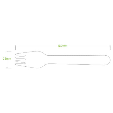 50 Pack - 16cm Wooden Fork In Paper Sleeves 1000/Carton