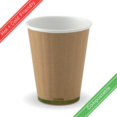 255ml / 8oz (80mm) Double Wall Kraft Brown BioCup 1000/Carton BCK-8DW-GS BioPak