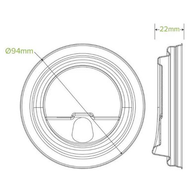 90mm Large White Plant Fibre Strawless BioCup Lid 1000/Carton BCL-90SF-PULP BioPak
