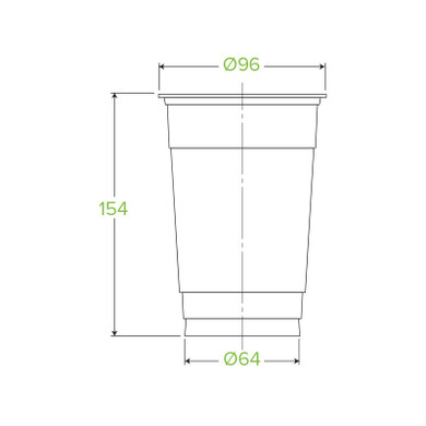 700ml (96mm) Clear BioCup 1000/Carton