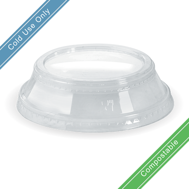 Large (96mm) 300-700ml BioCup Dome Lid No Hole (Carry All) 1000/Carton