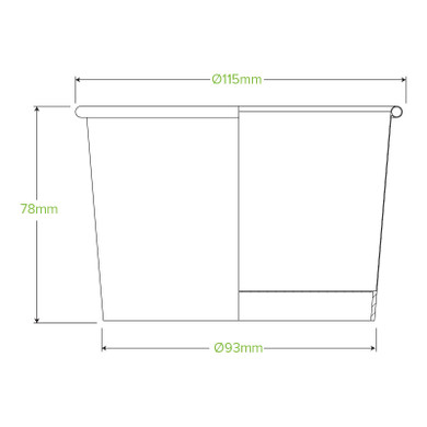 550ml / 16oz (116mm) Paper BioBowl 500/Carton