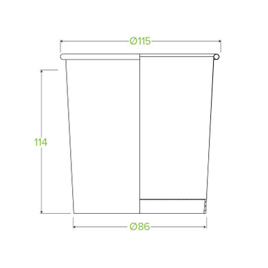 740ml / 24oz (116mm) Kraft Paper BioBowl 500/Carton