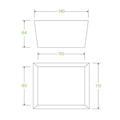 Small BioBoard Lunch Box With Window 200/Carton