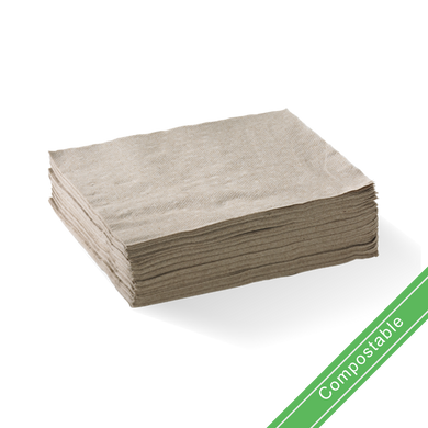 Natural - 1 Ply 1/4 Fold Lunch BioNapkin 3000/Carton