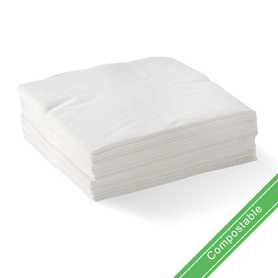 White - 2 Ply 1/4 Fold Corner Embossed Dinner BioNapkin 1000/Carton
