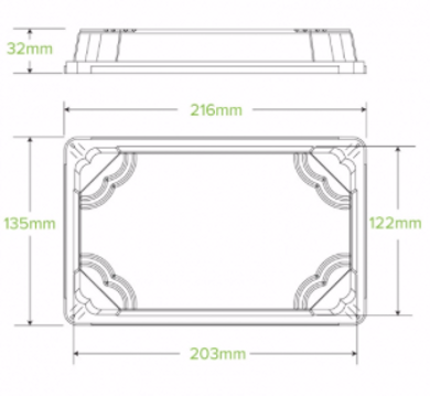 Large BioCane Sushi Tray Lid 600/Carton