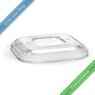 Square 280, 480 & 630ml PLA Takeaway Lid 600/Carton B-SLBL-PLA(D) BioPak