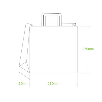 Small Flat Handle Kraft Paper Bags 250/Carton