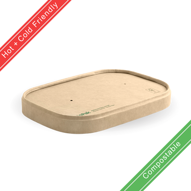 Natural Rectangle PLA Lined Paper Container Lid 300/Carton