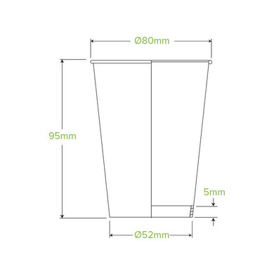 280ml / 8oz (80mm) Single Wall Stone BioCup 1000/Carton