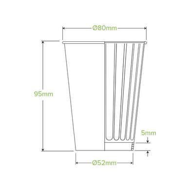 255ml / 8oz (80mm) Double Wall Stone BioCup 1000/Carton