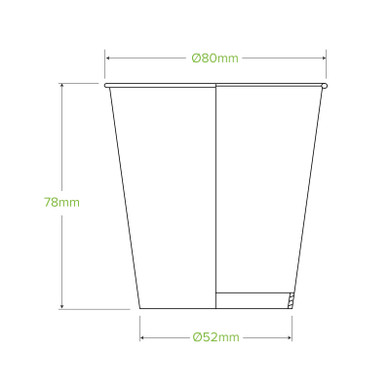 200ml / 6oz (80mm) Green Cold Paper BioCup/ 1000/Carton