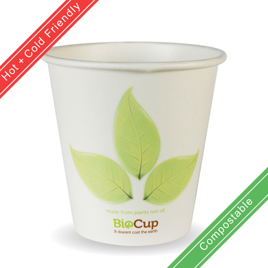 230ml / 6oz (80mm) Single Wall Green Leaf BioCup (80mm) 1000/Carton