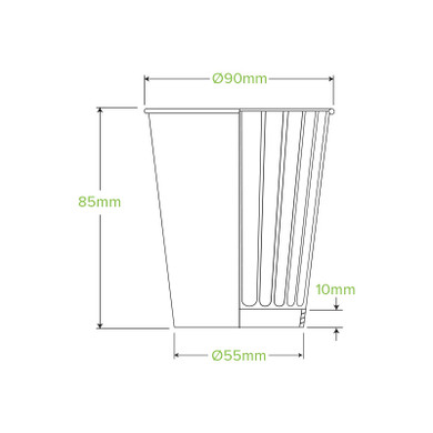 295ml / 8oz (90mm) Black Double Wall BioCup 1000/Carton