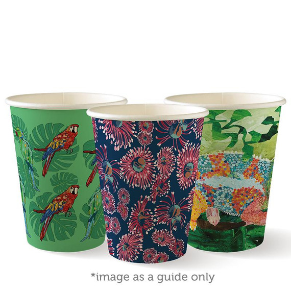 390ml / 12oz (90mm) Single Wall Art Series BioCup 1000/Carton BC-12-ART SERIES BioPak