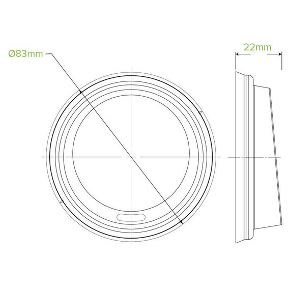 80mm White PS Lid for BioCup 1000/Carton 80mm White PS Lid for BioCup 1000/Carton