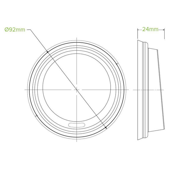 90mm White PS Lid for 8(90mm) 12, 16 & 20oz BioCup 1000/Carton 90mm White PS Lid for 8(90mm) 12, 16 & 20oz BioCup 1000/Carton