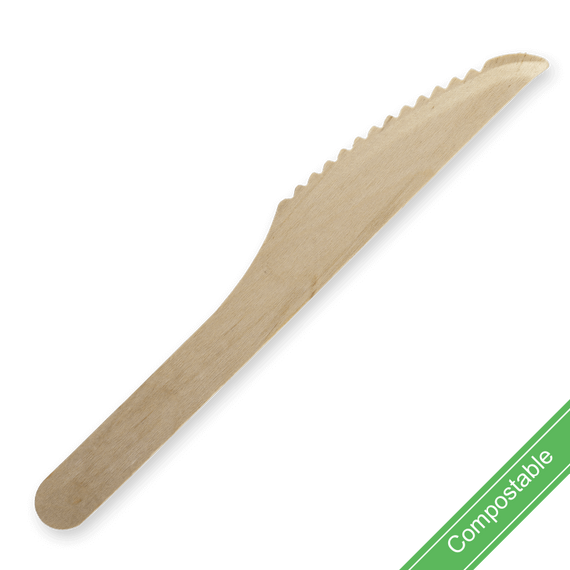 16cm Unbranded Wood Knife - Bulk Pack 2000/Carton