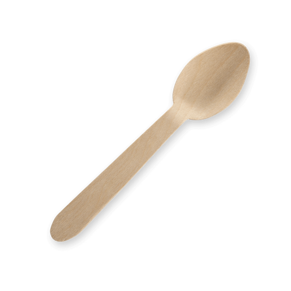 10cm Unbranded Wood Tea Spoon - Bulk Pack 5000/Carton