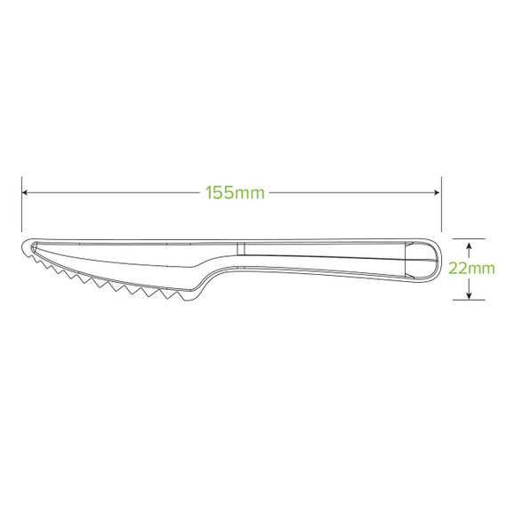15cm Plant Fibre Knife 1000/Carton B-CUT-155K-W BioPak