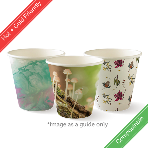 25 Pack - 295ml / 8oz (90mm) Art Series Single Wall BioCup 150/Carton