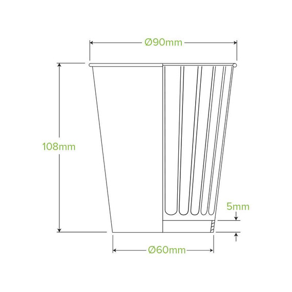 16 Pack - 390ml / 12oz Double Wall BioCup & Paper Lid 48/Carton RT-BC-12DW/BCL12P-3X16P-P BioPak