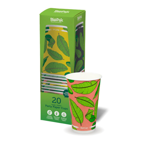 20 Pack - 16oz Cold Paper BioCup 100/Carton RT-BCC-16-5X20P-P BioPak